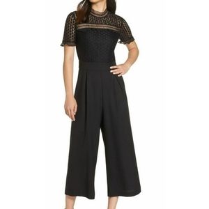 Nordstrom Chelsea28 Lace pleated cropped jumpsuit